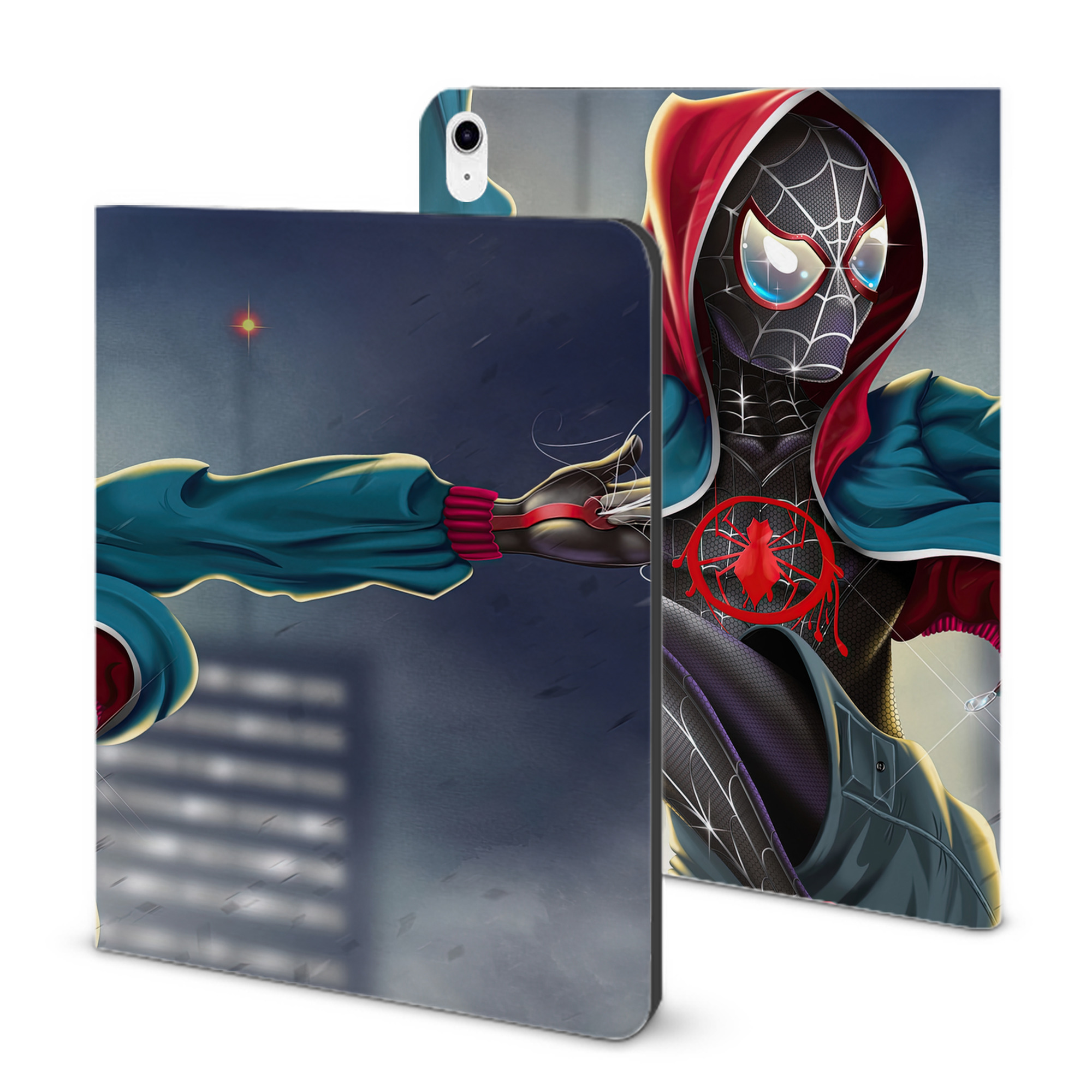（画像用） Spider Man スパイダーマン IPad ケース ブック型 PUレザー TPU 耐衝撃 軽量 薄型 ペン収納なし 全面保護 IPad 各モデル対応